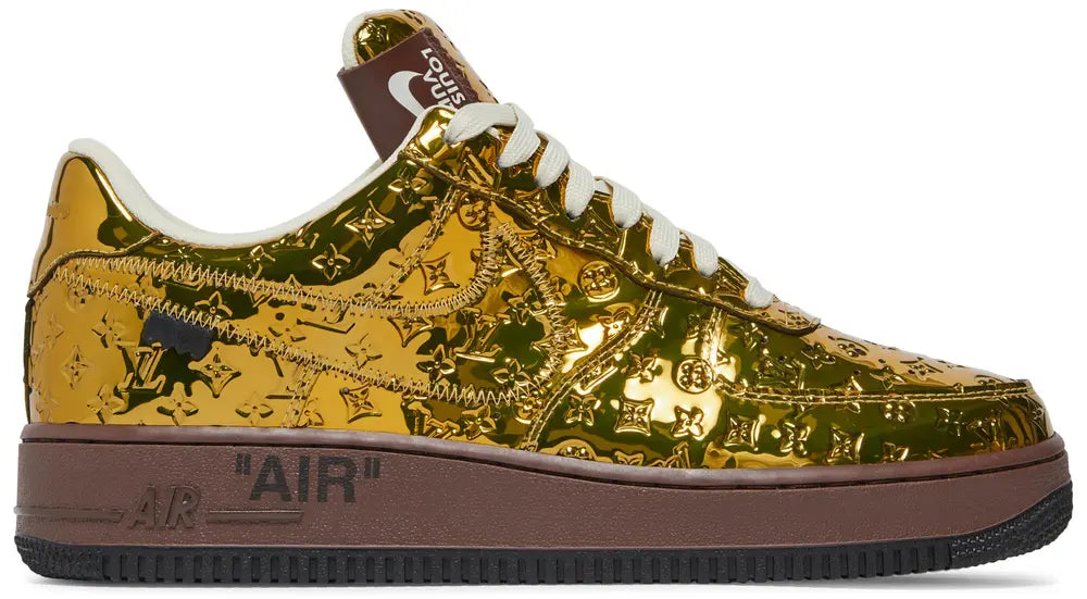 Louis Vuitton x Air Force 1 Low 'Metallic Gold' Sneakers for Unisex