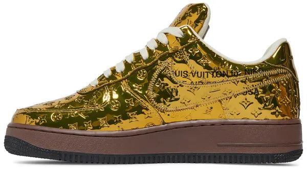 Louis Vuitton x Air Force 1 Low 'Metallic Gold' Sneakers for Unisex