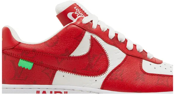 Louis Vuitton x Air Force 1 Low 'White Comet Red' Sneakers for Unisex