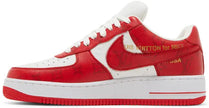 Louis Vuitton x Air Force 1 Low 'White Comet Red' Sneakers for Unisex