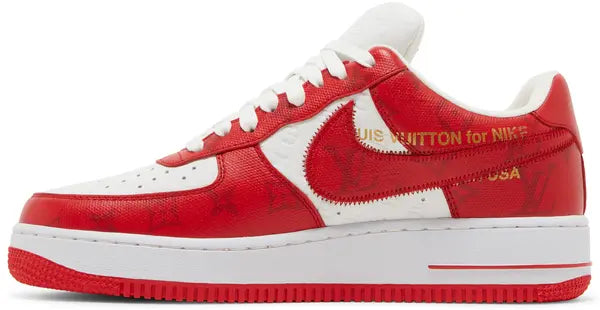 Louis Vuitton x Air Force 1 Low 'White Comet Red' Sneakers for Unisex