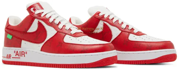 Louis Vuitton x Air Force 1 Low 'White Comet Red' Sneakers for Unisex