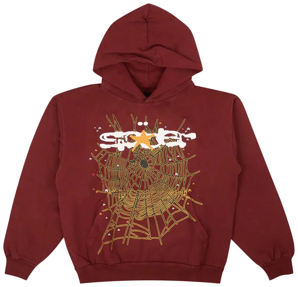 Sp5der Hoodie 'Maroon' 2022 Hoodies for Unisex
