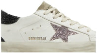 Golden Goose Wmns Superstar 'White Mauve Pink Glitter' Distressed Suede Sneaker