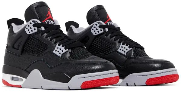 Zapatillas Air Jordan 4 Retro 'Bred Reimagined' Shock Drop Release Negro Fuego Rojo para Hombre