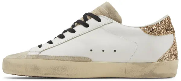 Golden Goose Wmns Superstar 'Optic White Seedpearl Glitter' Leather Sneaker