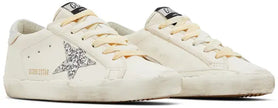 Golden Goose Women's Superstar 'White Silver Glitter' Distressed Leather Sneaker