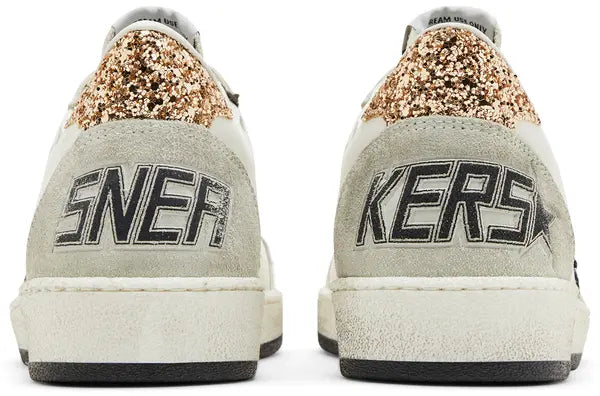 Golden Goose Wmns Ballstar 'White Black Gold Ice' Leather Distressed Sneaker