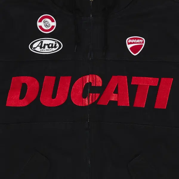 Supreme x Ducati Hooded Racing Jacket 'Black' 2024 Outerwear for Unisex