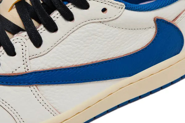 Fragment Design x Travis Scott x Air Jordan 1 Retro Low OG SP 'Sail Military Blue'