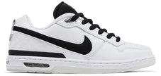Nike Zoom Air Paul Rodriguez 1 'White Black' 2025 skate shoe in white leather with black Swoosh and visible Zoom Air unit.
