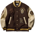 BAPE Line Camo Multi Logo Wool Varsity Jacket 'Brown' 2025 for Men