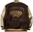 BAPE Line Camo Multi Logo Wool Varsity Jacket 'Brown' 2025 for Men