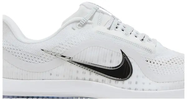 Nike Pegasus Premium ‘White Metallic Silver’ 2025 running shoes with white knit upper, metallic silver accents, and Zoom Air cushioning.