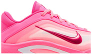Nike Wmns A’One 'Pink A’ura' in gradient pink knit with leather overlays, pearl Swoosh, and Cushlon ST2 foam midsole.