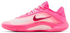 Nike Wmns A’One 'Pink A’ura' in gradient pink knit with leather overlays, pearl Swoosh, and Cushlon ST2 foam midsole.