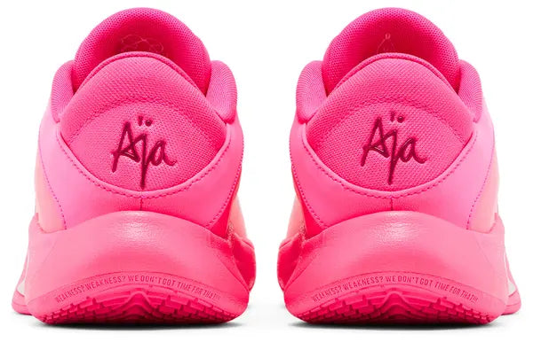 Nike Wmns A’One 'Pink A’ura' in gradient pink knit with leather overlays, pearl Swoosh, and Cushlon ST2 foam midsole.