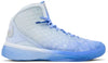 Nike Zoom Kobe 3 Protro Christmas sneaker in blue and white gradient with oversized heel Swoosh.