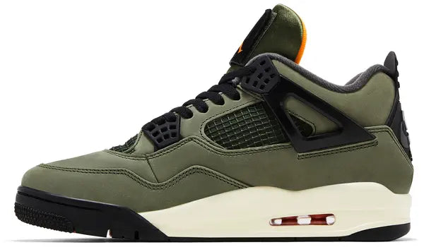 Undefeated x Air Jordan 4 Retro 2025 Olive Green Nubuck Sneaker