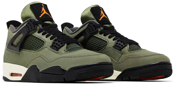Undefeated x Air Jordan 4 Retro 2025 Olive Green Nubuck Sneaker