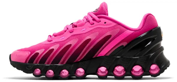 Nike Wmns Air Max DN8 'Laser Fuchsia' with pink gradient mesh upper and dual Air unit cushioning.