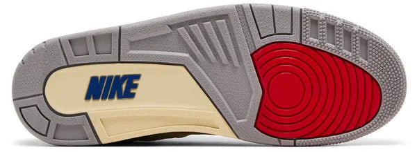 Air Jordan 3 Retro ‘Seoul 2.0’ 2025 white leather sneakers with grey elephant print, Sport Royal collar, embroidered Jumpman and Korean flag tongues.