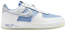 Kobe Bryant x Nike Air Force 1 Low Protro City Of Champions sneaker in blue leather with white and gold accents.