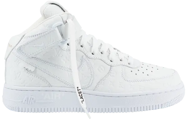 Louis Vuitton x Air Force 1 Mid 'Triple White' Sneakers for Unisex