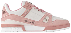 Louis Vuitton Trainer 'Pink' 2024 all-pink leather sneaker with monogram outsole and tonal branding.
