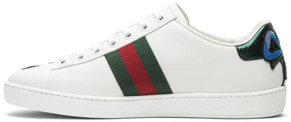 Gucci Wmns Ace Embroidered 'Floral' White Leather Sneaker with Floral Motif