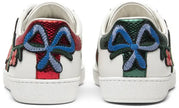 Gucci Women's Ace Embroidered Floral White Leather Sneaker