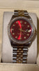 Pre-Owned Rolex 36MM Two-Tone YG-SS – Red Dial with 1ct Diamond Accents, Cutom Damiond Dial and Jubilee 18K Gold Bracelet (Model 1601)