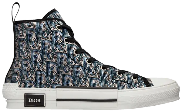 Dior B23 High 'Dior Oblique Strass - Blue' Sneakers for Men