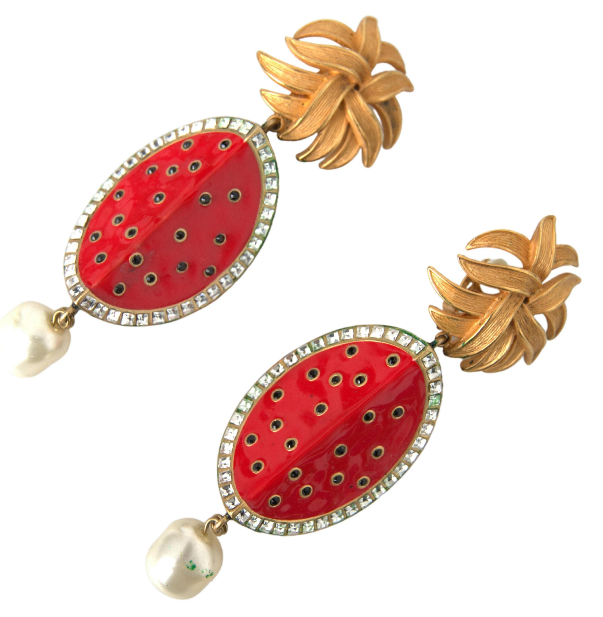Dolce & Gabbana Radiant Red Watermelon Clip-On Earrings