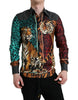 Dolce & Gabbana Multicolor Tiger Button Down Casual Shirt