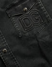 Dolce & Gabbana Black Cotton Long Sleeve Denim Casual Shirt