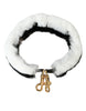 Dolce & Gabbana Black White Lapin Fur Accessory Shoulder Strap