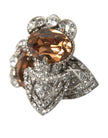 Dolce & Gabbana Orange Crystal Screw Back 925 Sterling Silver Earrings