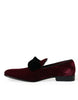 Dolce & Gabbana Burgundy Velvet Loafers - Elegance with a Twist