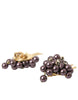 Dolce & Gabbana Purple Grape Pearl Sicily Gold Brass Floral Clip On Earrings