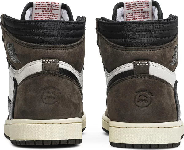 Travis Scott x Air Jordan 1 Retro High OG SP Sail Dark 'Mocha' Sneakers for Men - GENUINE AUTHENTIC BRAND LLC  