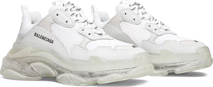 Balenciaga Triple S Clear Sole Triple White Wmns 'White Clear Sole' - GENUINE AUTHENTIC BRAND LLC  