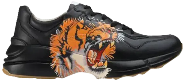 Gucci Rhyton Leather 'Tiger Print' Sneakers for Men