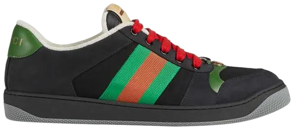 Gucci Screener Suede 'Black Green' Sneakers for Men