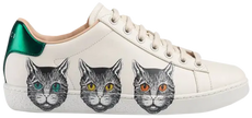 Discover the Gucci Wmns Ace Mystic Cat sneaker, crafted from premium white leather with striking cat artwork, Web stripe details, and luxury Italian craftsmanship.