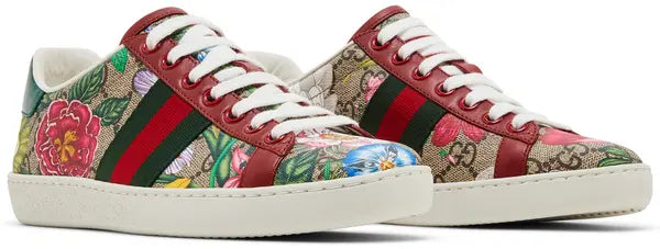 Gucci Wmns Ace GG Supreme Low 'Flora Print - Red'