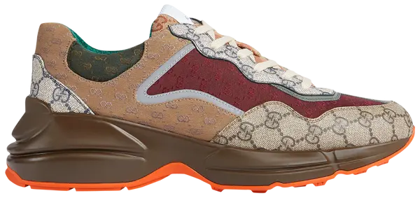 Gucci Rhyton 'Beige Brick Red' Sneakers for Men