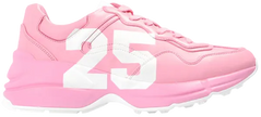 Gucci Wmns Rhyton '25 - Pink' sneaker with pink leather upper and bold “25” graphic on the side.

