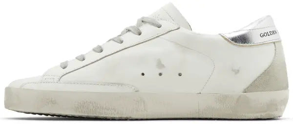 Golden Goose Wmns Superstar 'White Ice Silver' Distressed Leather Sneaker