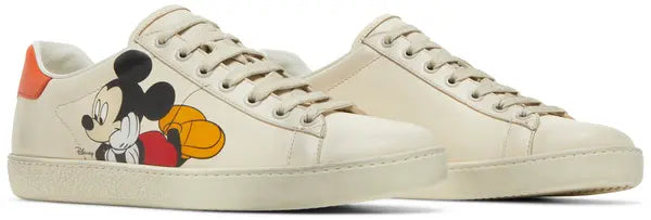 Disney x Gucci Wmns Ace Low 'Mickey Mouse - Ivory' Cream Leather Sneaker